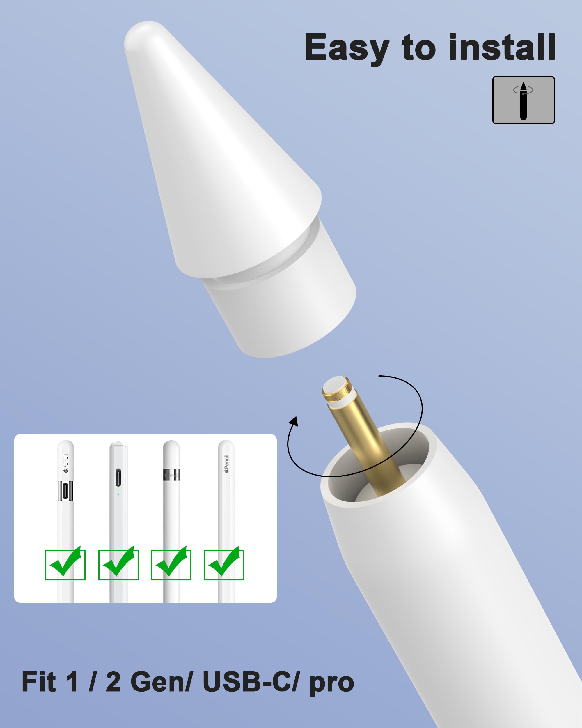 Amazon.com: 5 Pack Upgraded Replacement Tips for Apple Pencil Tips